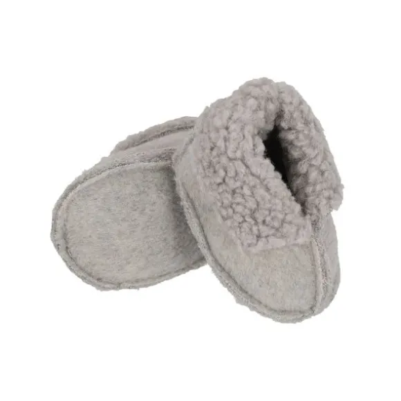 Apollo Slofjes Vilt Teddy Light Grey Newborn