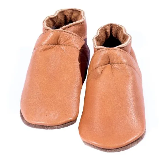 Baby Dutch Slofjes Effen Cognac 3-6 mnd