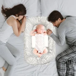 Babyjem Babynest Grijs/Bladeren Patroon