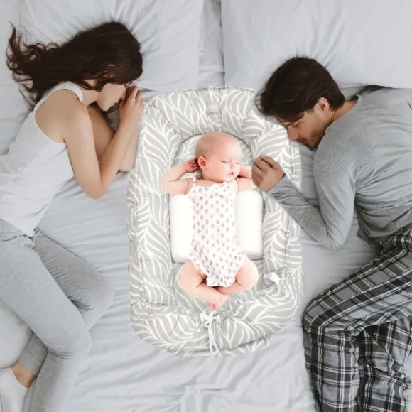 Babyjem Babynest Grijs/Bladeren Patroon