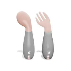 Babyjem Gebogen Vork En Lepel Roze