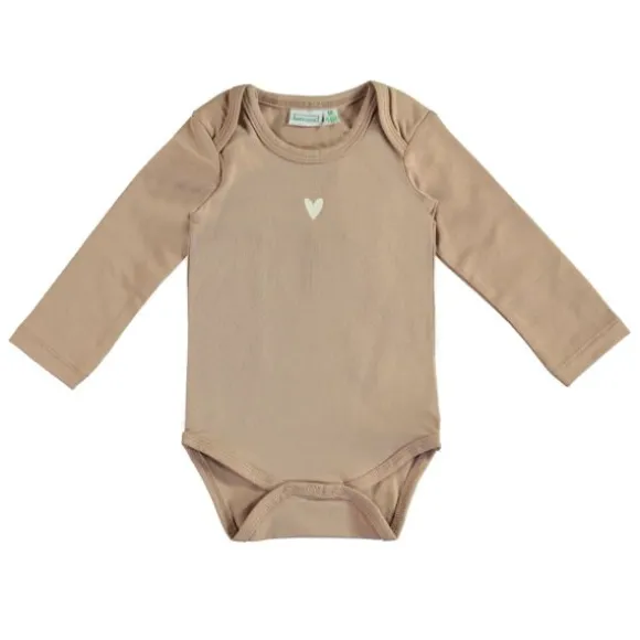 Babylook Heart Romper - Maat 50 - Warm Taupe
