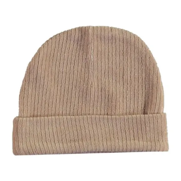 Babylook Velvet Rib Muts - Newborn - Warm Taupe