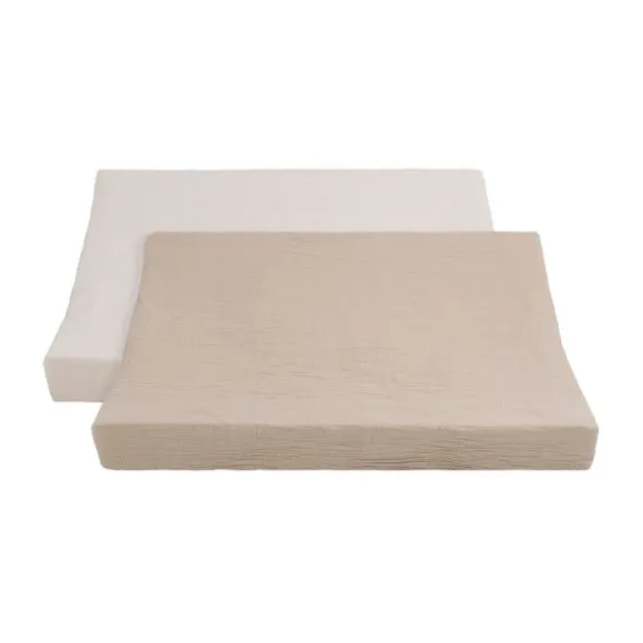 Baby's Only Tender Aankleedkussenhoes - 2-pack - 45x70 cm - Beige / Linen