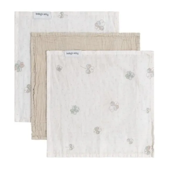 Baby's Only Tender Monddoekje - 3-Pack - 30x30cm - Beige / Linen