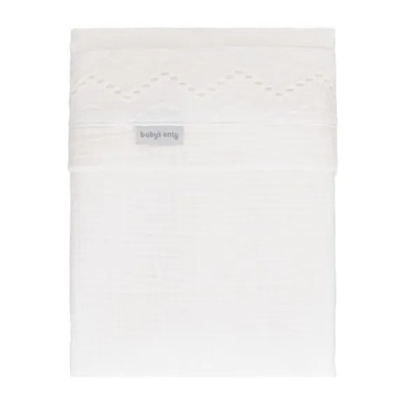 Baby's Only Wieglaken Broderie Calm Wit 80 x 100 cm