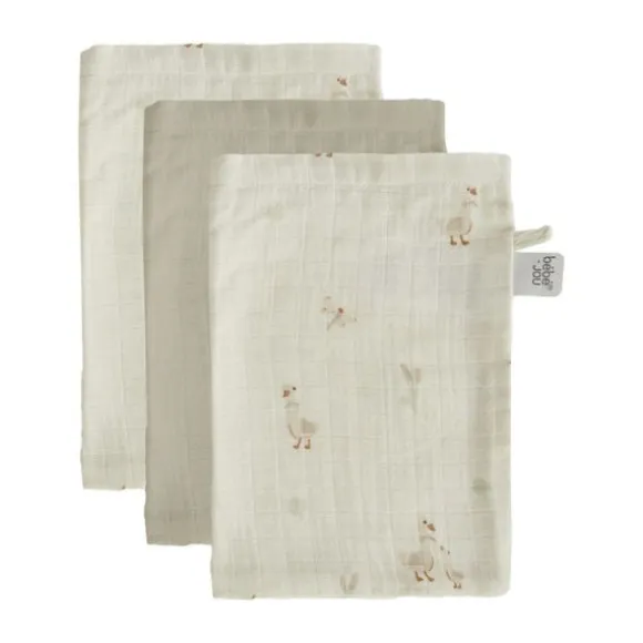Bébé-Jou Dear Goose Hydrofiel Washandjes - 3 Stuks