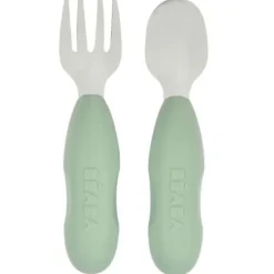 Beaba Bestekset Roestvrijstaal Sage Green 2-Pack