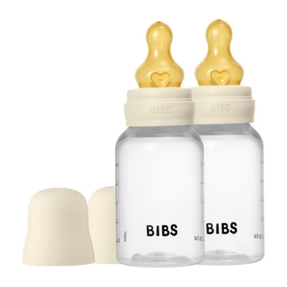 Bibs Fles - Slow Flow - 2 Pack - 150 ml - Latex - Ivory - Ronde Speen
