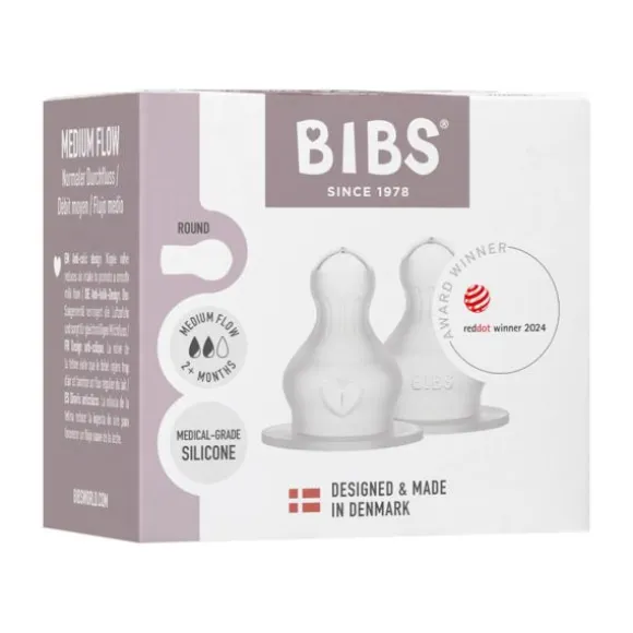 BIBS Flesspeen Rond - Medium Flow - 2 Pack - Silicone