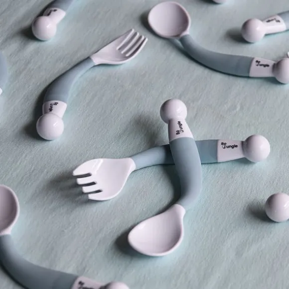 Bo Jungle B- Bendable Spoon And Fork Pastel Blauw
