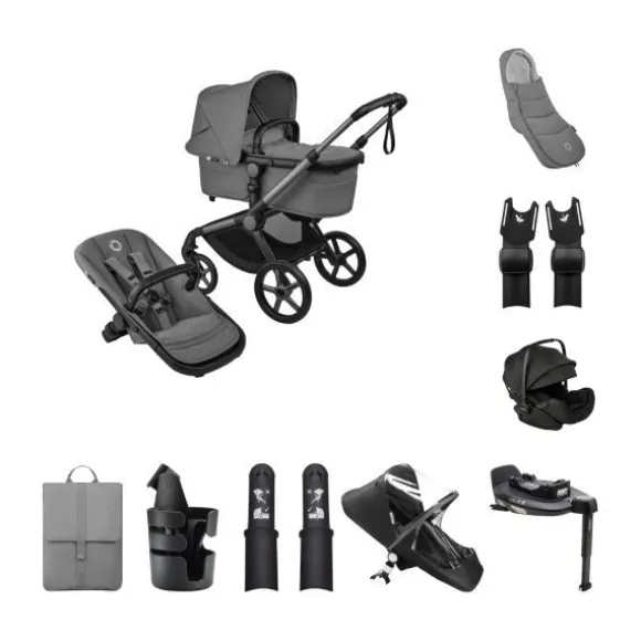 Bugaboo Fox 5 Renew Kinderwagen 4-in-1 - Newborn Bundel - Black / Deep Indigo