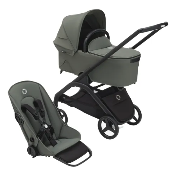 Bugaboo Wandelwagen Dragonfly Black Frame / Forest Green Zitje / Forest Green Sun Canopy