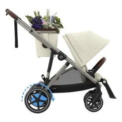 Cybex E-Gazelle S Kinderwagen 2-in-1  met reiswieg Almond Beige / Beige