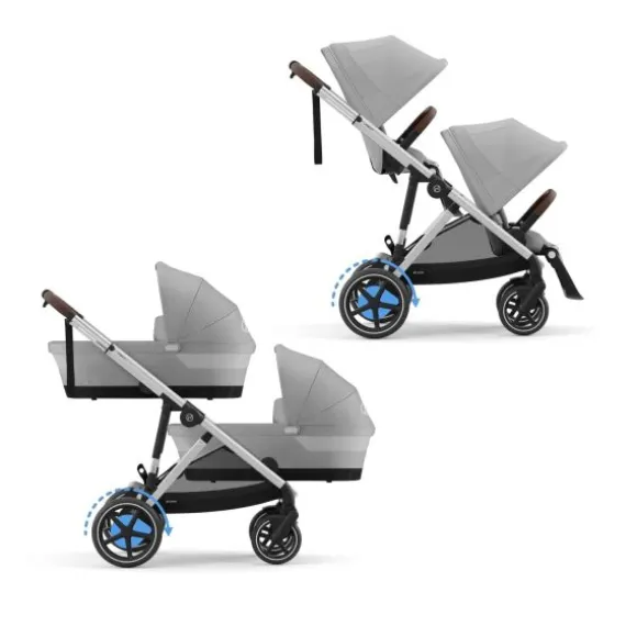 Cybex E-Gazelle S Twin-Kinderwagen Almond Beige / Beige