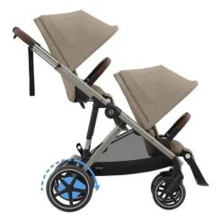 Cybex E-Gazelle S Twin-Kinderwagen Almond Beige / Beige