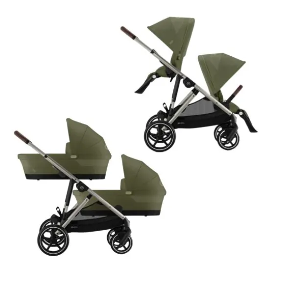 Cybex E-Gazelle S Twin-Kinderwagen Almond Beige / Beige