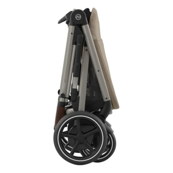 Cybex E-Gazelle S Twin-Kinderwagen Almond Beige / Beige