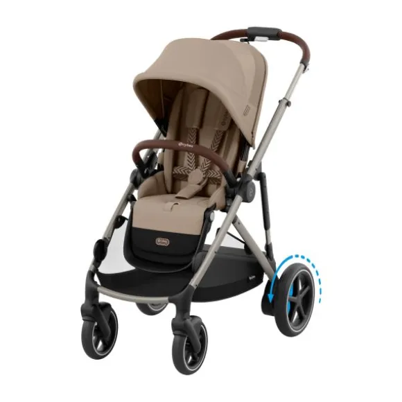 Cybex E-Gazelle S Twin-Kinderwagen Almond Beige / Beige