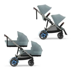 Cybex E-Gazelle S Twin-Kinderwagen Almond Beige / Beige