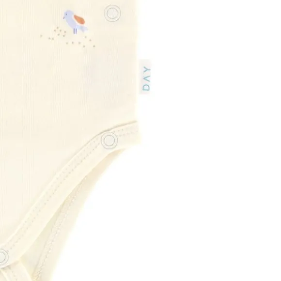 DAY Overslagromper Korte Mouw - Cream - Mt. 50/56