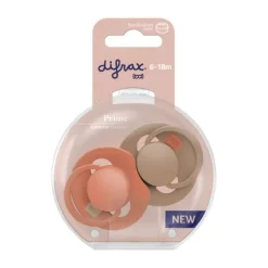 Difrax Dynamic Lovi Prime Fopspeen - 6-18mnd - 2st. - Granola / Orange