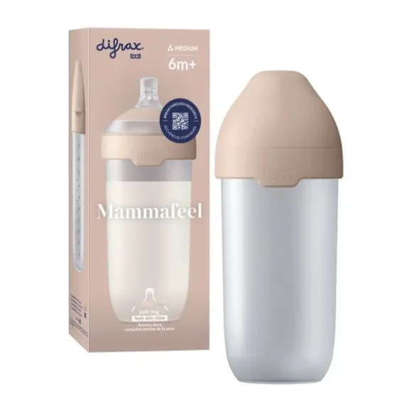 Difrax Mammafeel Fles – 330 ml – Soft Pink