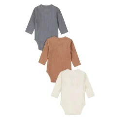 Dirkje Romper Lange Mouw Multi Colour Blue 3-Pack 50/56