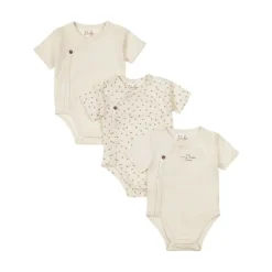 Dirkje Romper Overslag Korte Mouw Off White 3-Pack 44