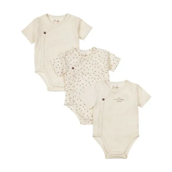 Dirkje Romper Overslag Korte Mouw Off White 3-Pack 44