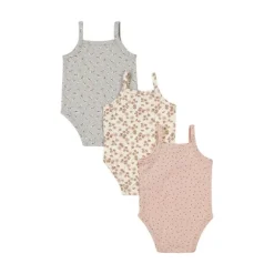Dirkje Romper Zonder Mouw Multi Colour Pink 3-Pack 74/80