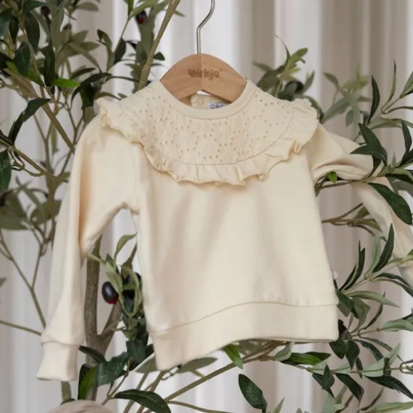 Dirkje Sweater Embroidery - Maat 80 - Offwhite