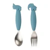 Done By Deer Easy-Grip Spoon And Fork Set Deer Friends Blue