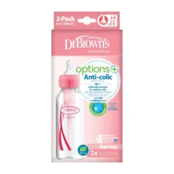 Dr. Brown's Fles Standaard Hals Options+ Roze 250ml 2-Pack