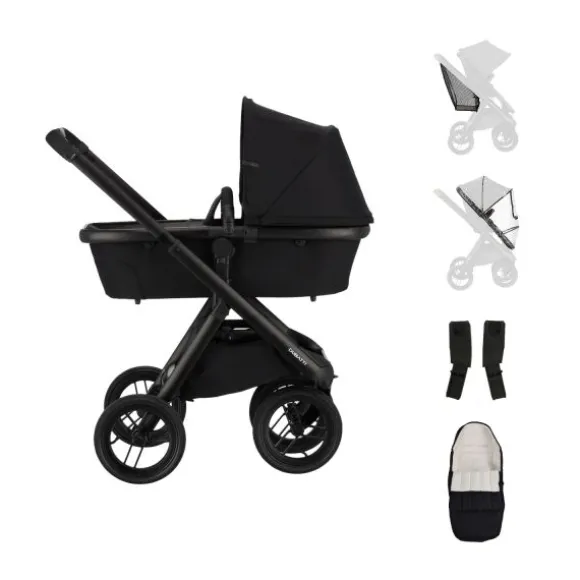 Dubatti One E6 Kinderwagen 2-in-1 - Black / Walnut Brown