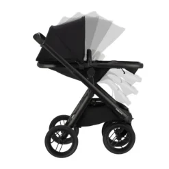 Dubatti One E6 Kinderwagen 2-in-1 - Black / Walnut Brown
