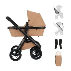 Dubatti One E6 Kinderwagen 2-in-1 - Black / Walnut Brown