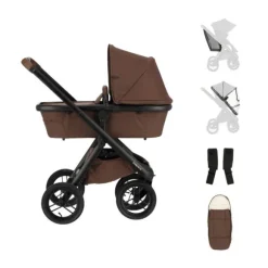 Dubatti One E6 Kinderwagen 2-in-1 - Dark Brown / Walnut Brown