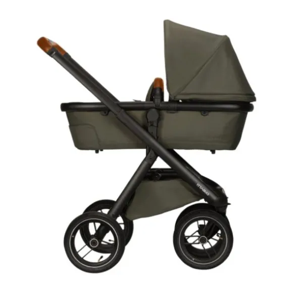 Dubatti One E5 Kinderwagen 2-in-1 Grey Frame Black/Cognac