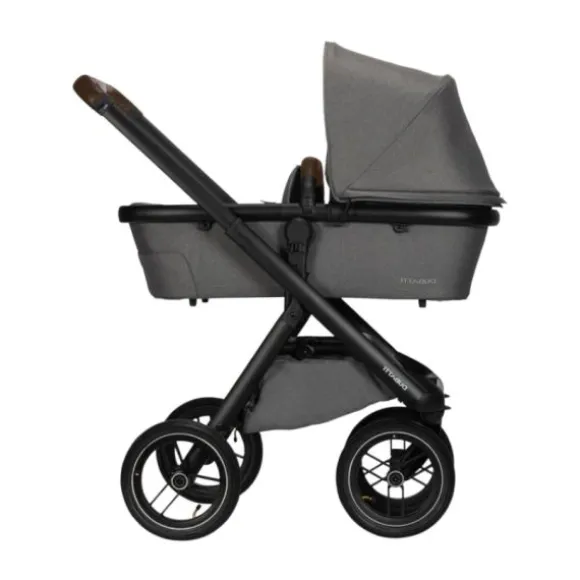 Dubatti One E5 Kinderwagen 2-in-1 Grey Frame Black/Dark Brown