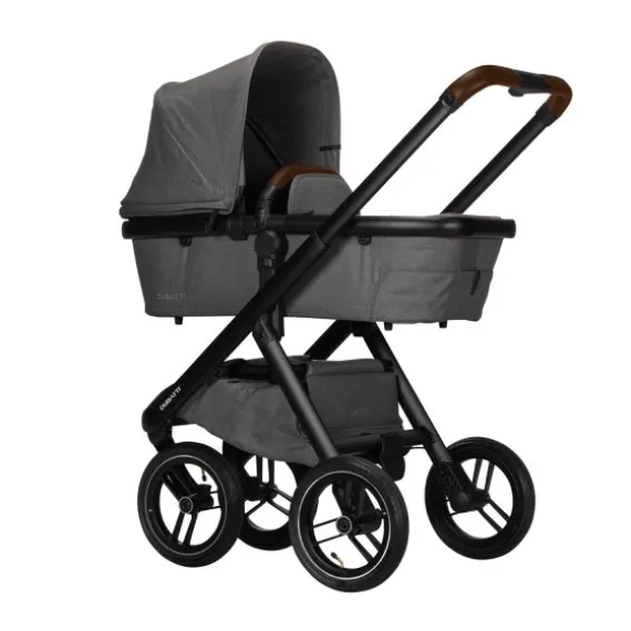 Dubatti One E5 Kinderwagen 2-in-1 Grey Frame Black/Dark Brown