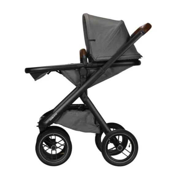 Dubatti One E5 Kinderwagen 2-in-1 Grey Frame Black/Dark Brown
