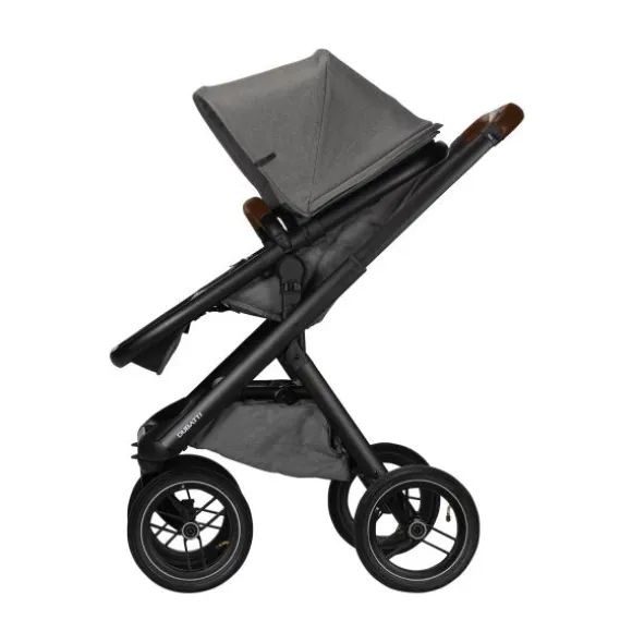 Dubatti One E5 Kinderwagen 2-in-1 Grey Frame Black/Dark Brown