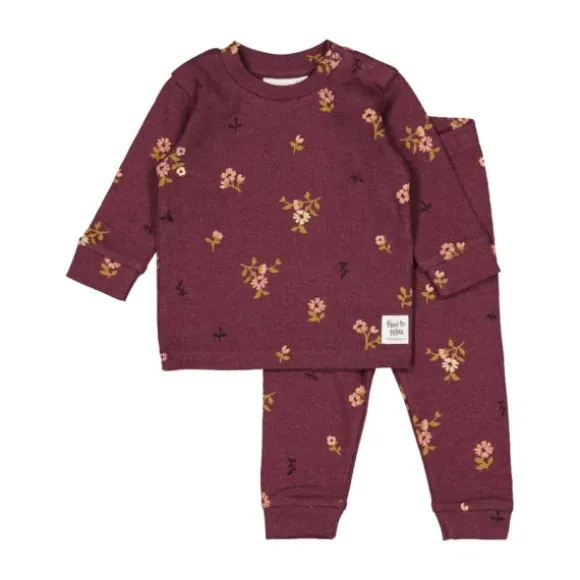 Feetje Bonnie Bouquet Pyjama - Maat 68 - Wijn Melange