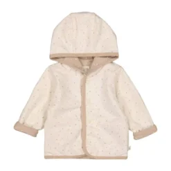 Feetje Jas Met Capuchon Omkeerbaar Print The Magic Is In You Taupe Melange 74