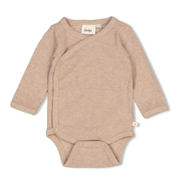 Feetje Romper Wikkel Rib The Magic Is In You Taupe Melange 44