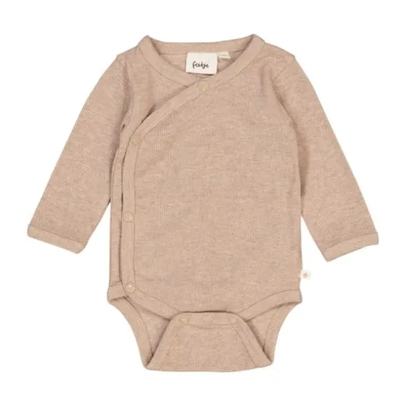 Feetje Romper Wikkel Rib The Magic Is In You Taupe Melange 44