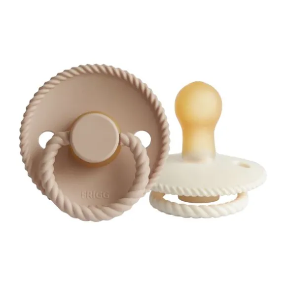 Frigg Fopspeen Rope Cream/Croissant T1 0-6 mnd (2 stuks)