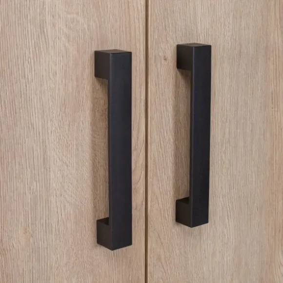 Hanglegkast 2 Deuren Nova Zwart/Eiken