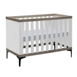 Interbaby Ledikant 60 x 120 - Commode 3 Laden - Hanglegkast 2-Deurs Strips Wit